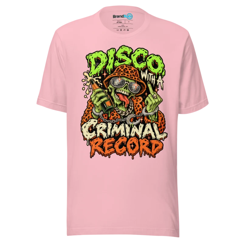 BrandNu Disco With A Criminal Record T-Shirt - Pink