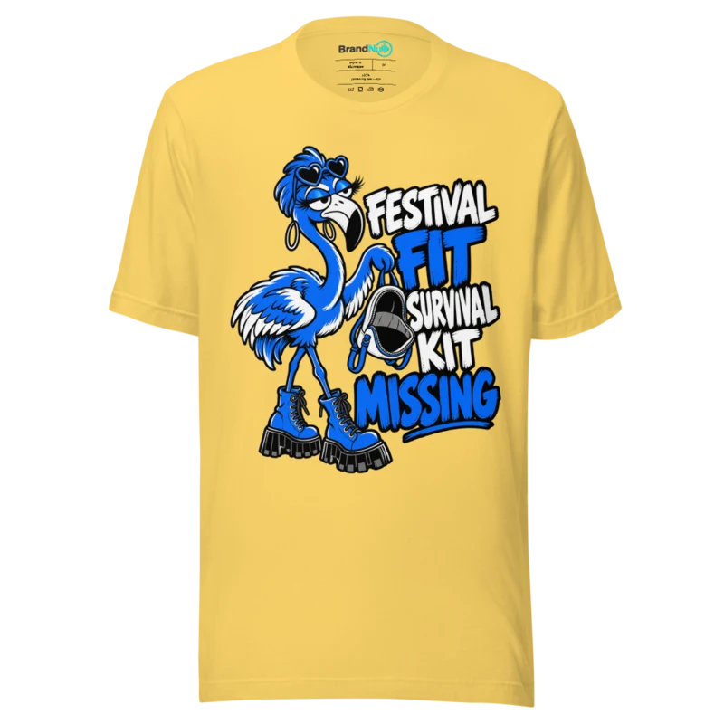 FESTIVAL FIT SURVIVAL KIT MISSING T Shirt - Yellow
