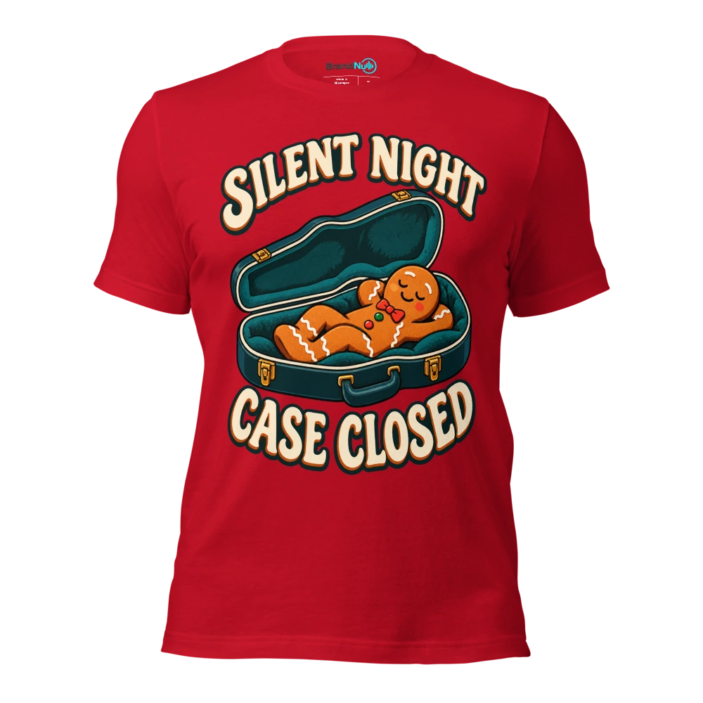 SILENT NIGHT CASE CLOSED T Shirt Red Front