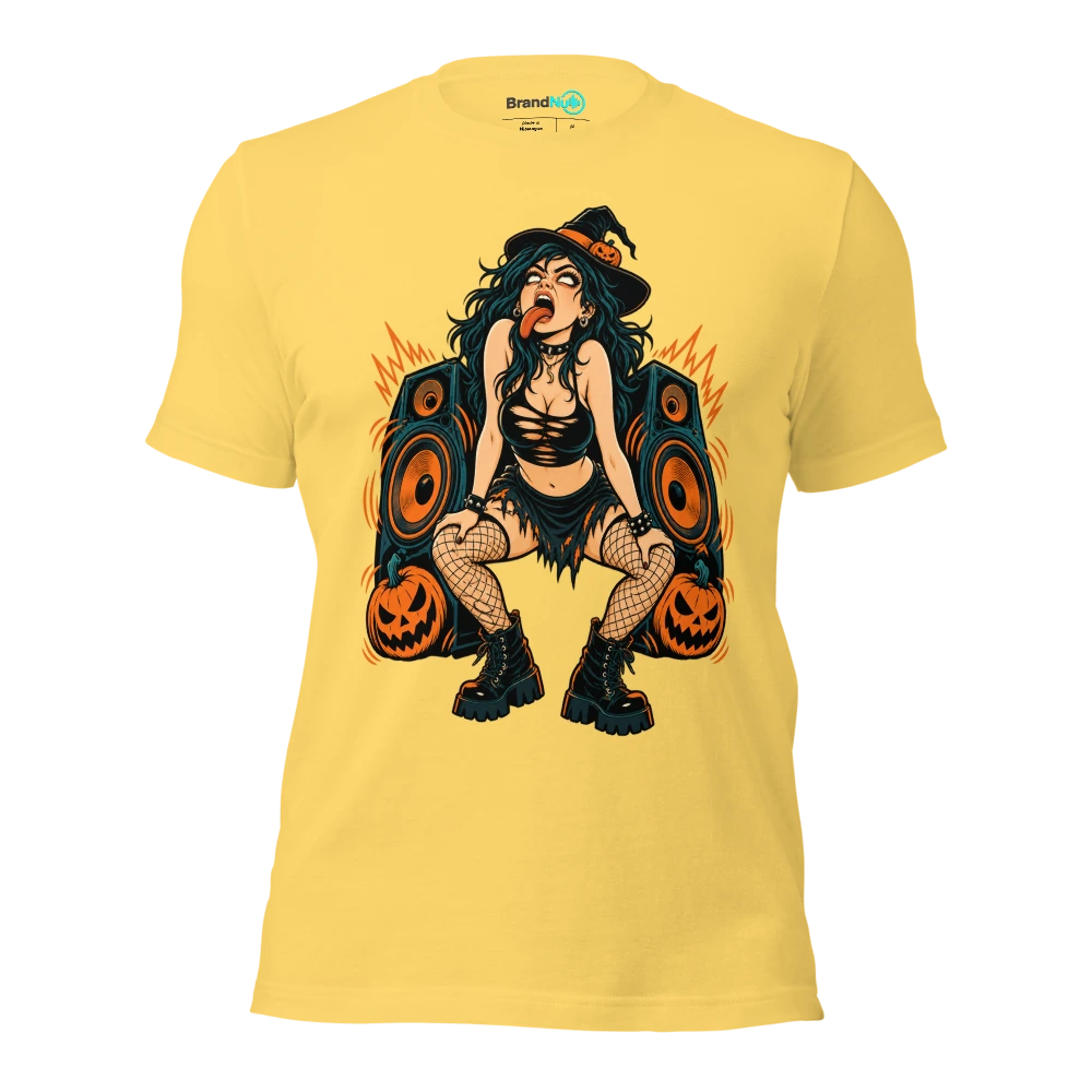 MY HORROR FACE IS JUST MY BASS FACE T Shirt Yellow Front