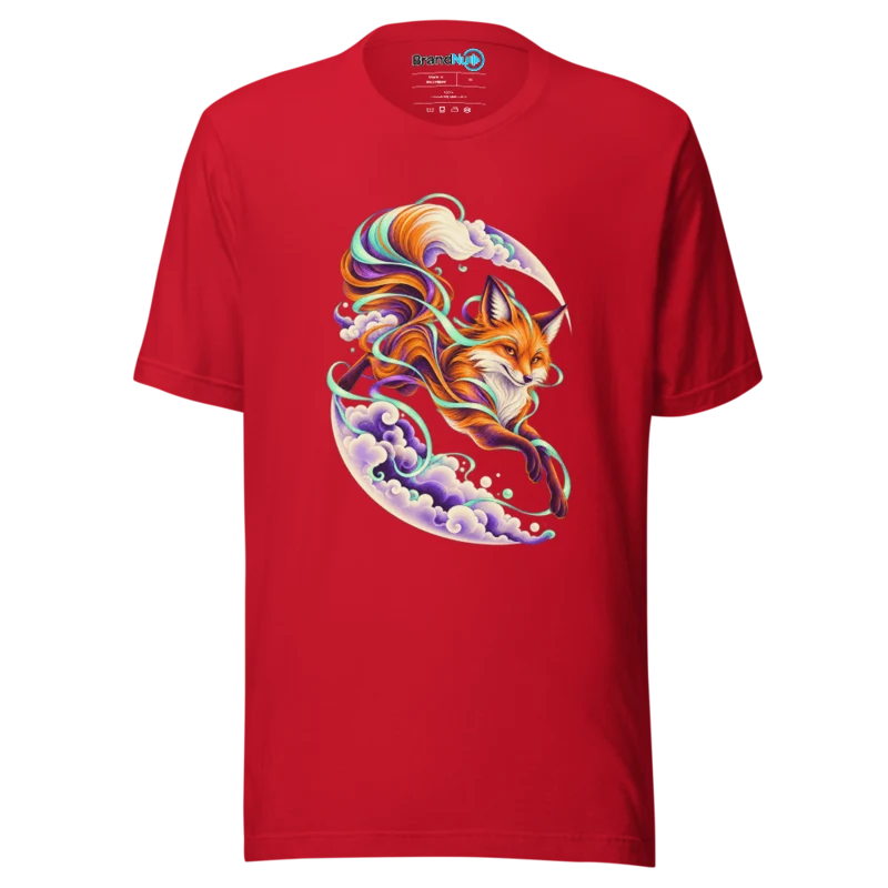 Neon Fox Cloud T Shirt - Red
