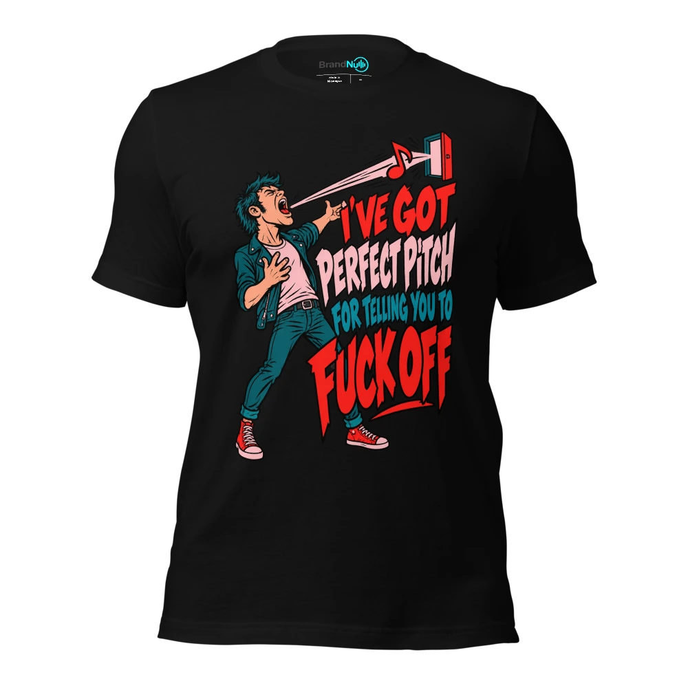 I'VE GOT PERFECT PITCH FOR TELLING YOU TO FUCK OFF T-SHIRT