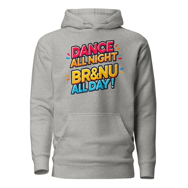 Dance All Night with Colourful Hoodie Design - Carbon Grey