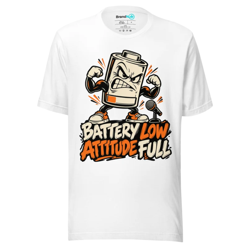 BATTERY LOW ATTITUDE FULL T Shirt - White