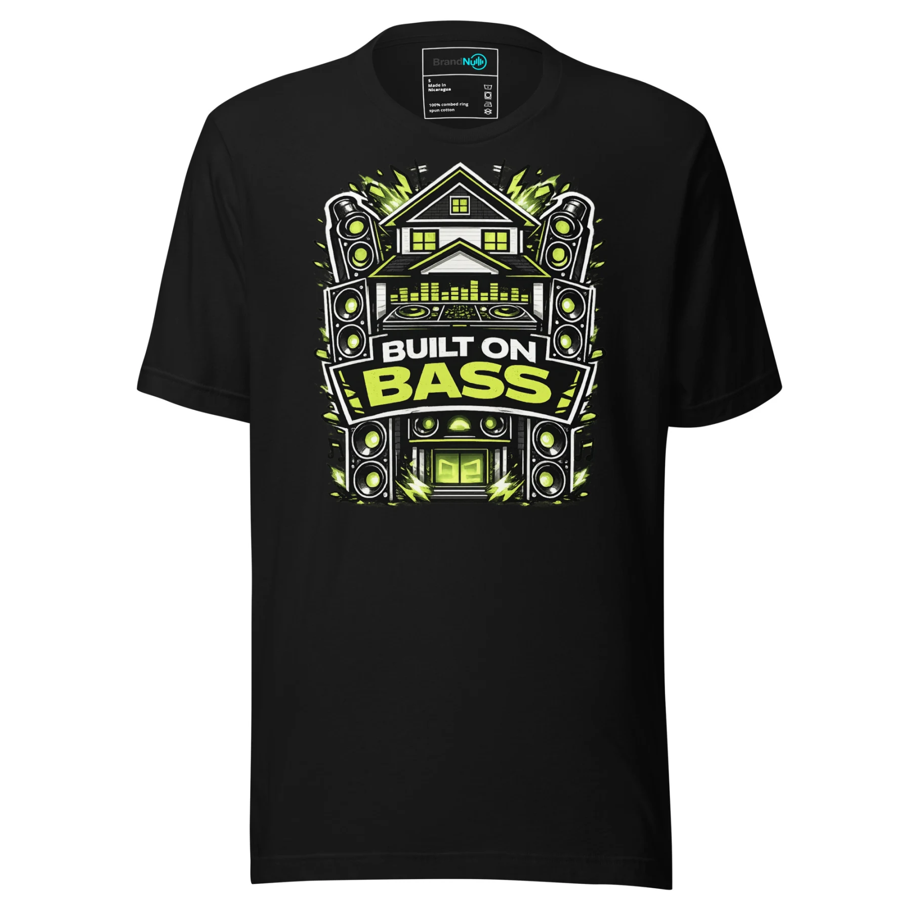 Built on Bass Smiley Full Back Green Screen T-Shirt