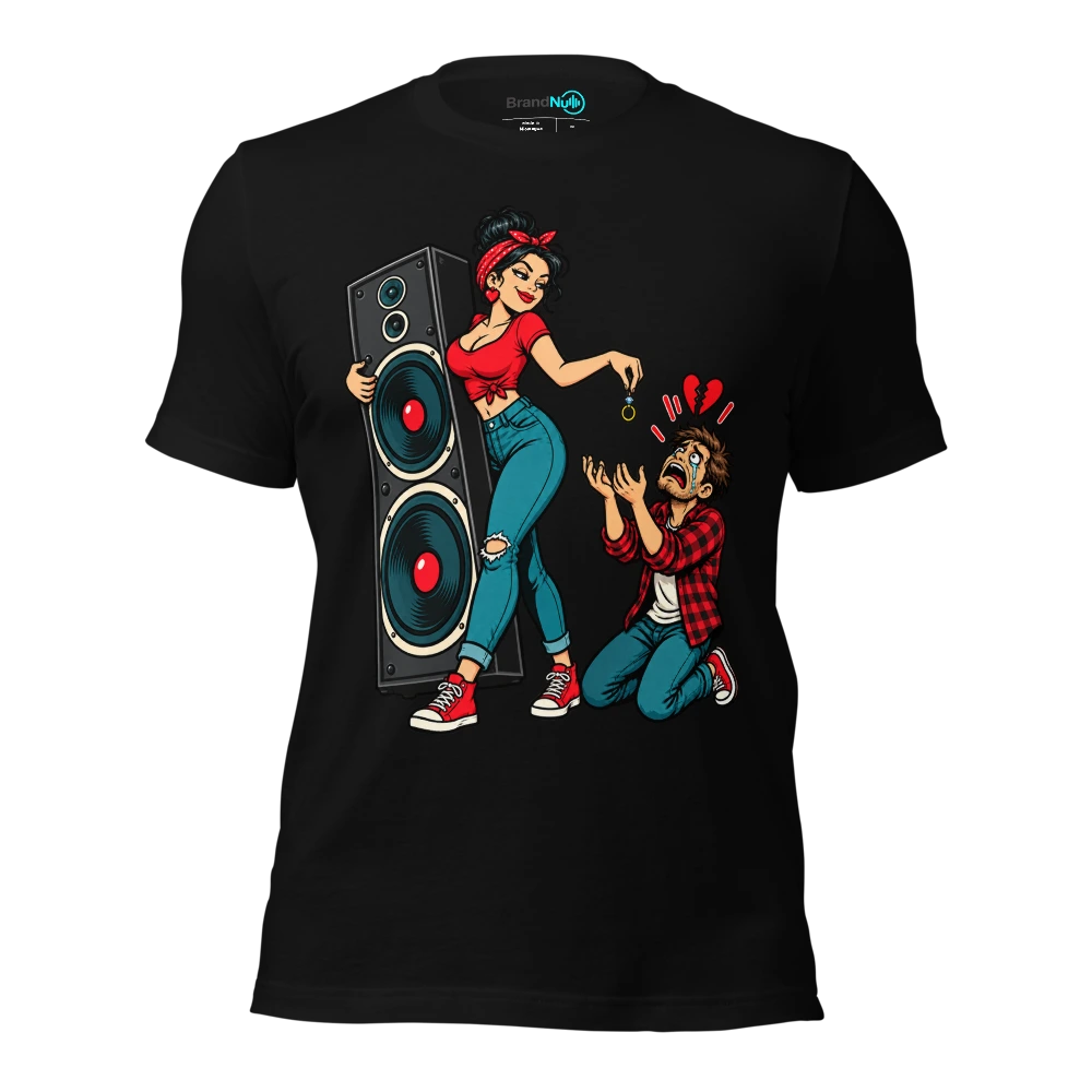 I RETURNED THE RING NOT THE SPEAKERS T Shirt Black Front