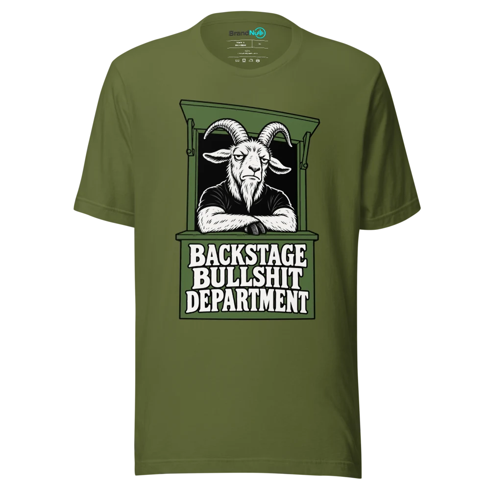 BACKSTAGE BULLSHIT DEPARTMENT T Shirt Olive Front