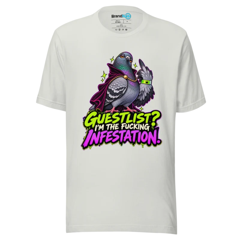 BrandNu Guestlist? I'M The Fucking Infestation. T-Shirt - Silver - Front
