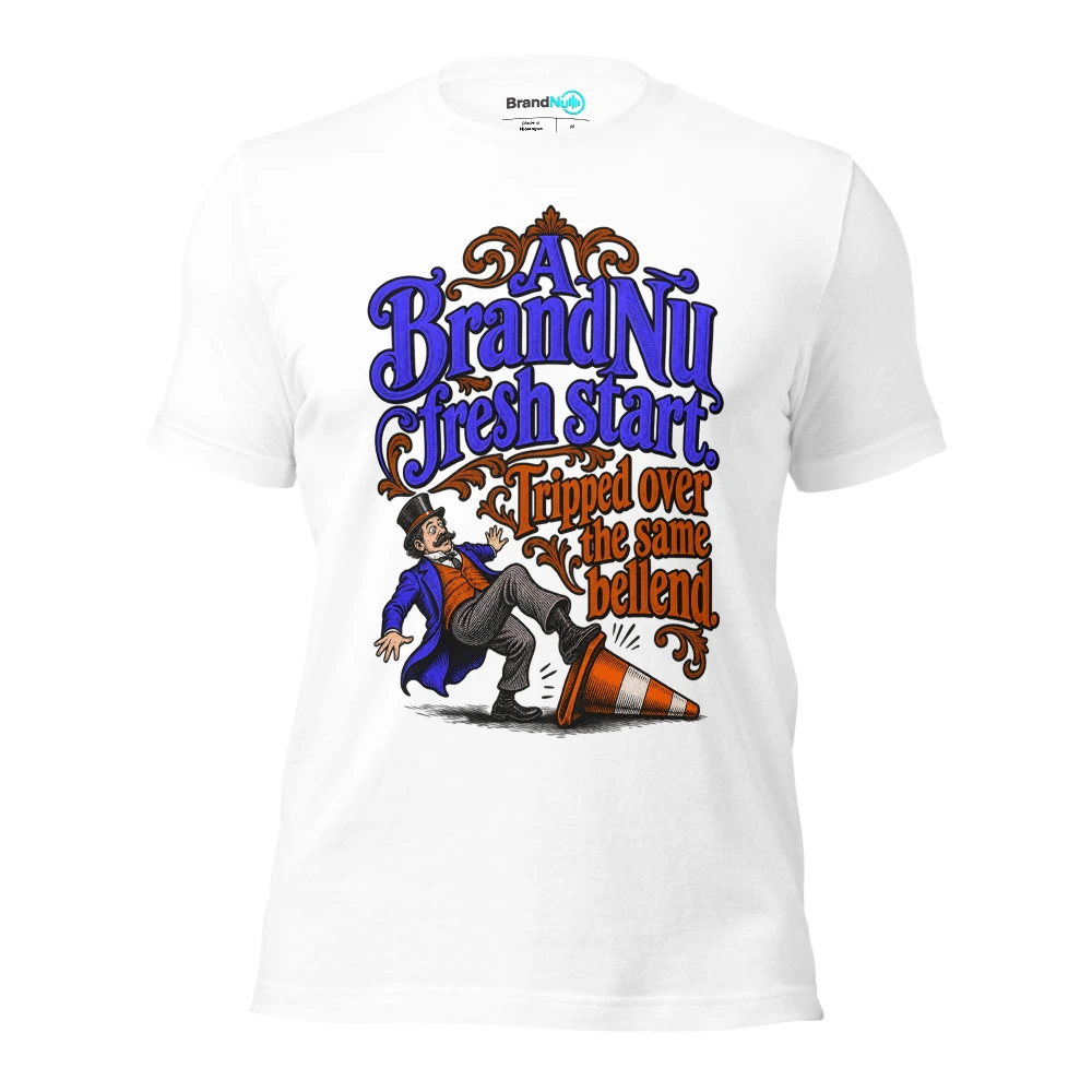 A BrandNu fresh start. Tripped over the same bellend T Shirt White Front