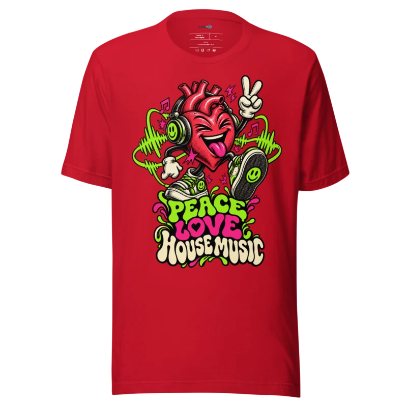 Peace Love House Music T Shirt – Classic Rave Statement