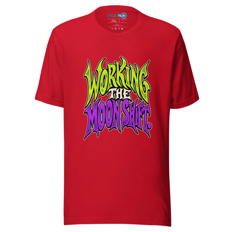Working The Moon Shift T Shirt - Red