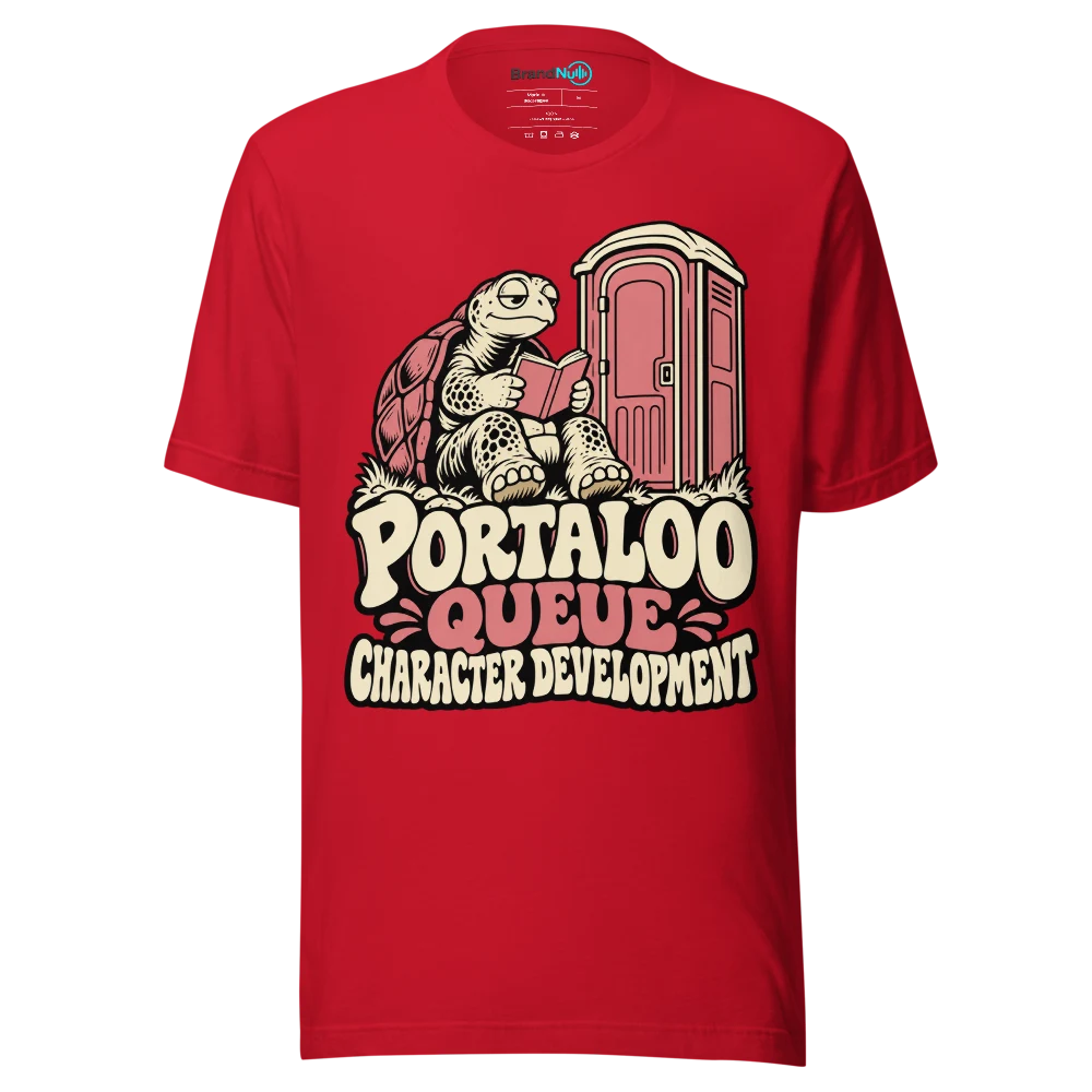 PORTALOO QUEUE CHARACTER DEVELOPMENT T Shirt Red Front