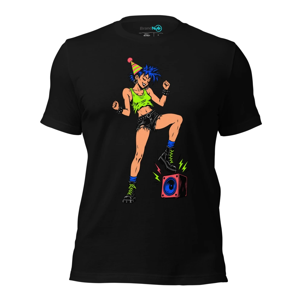 MY DANCEFLOOR EXPERIENCE NOW INCLUDES STRETCHING T Shirt Black Front