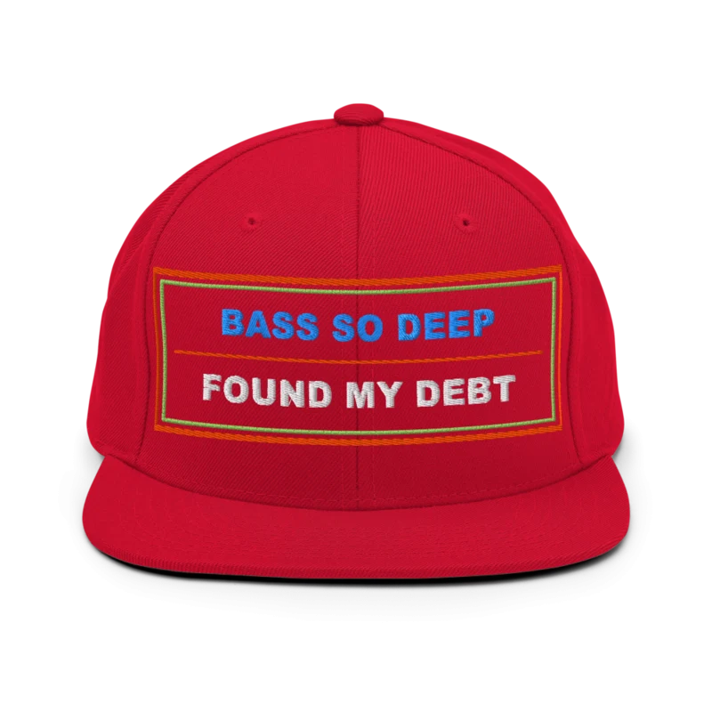 Bass So Deep Found My Debt Classic Snapback - Red