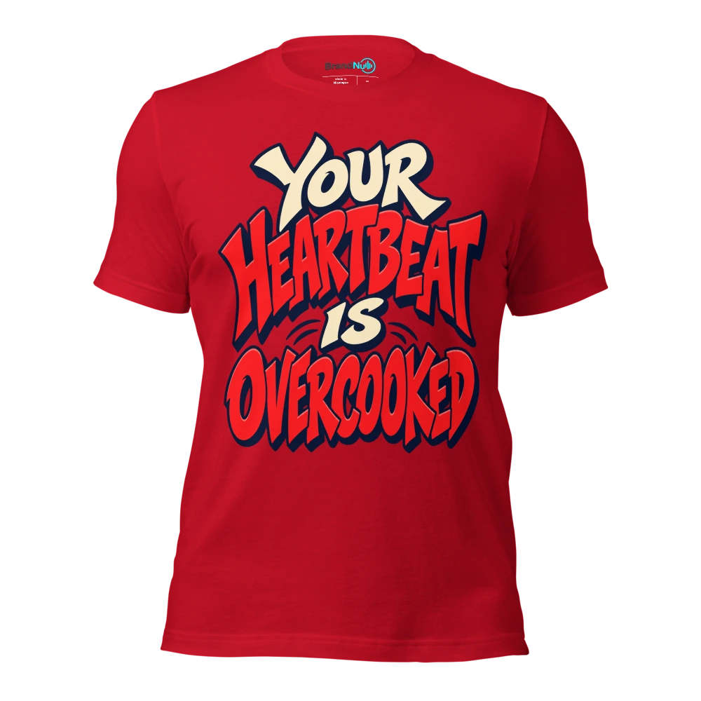 YOUR HEARTBEAT IS OVERCOOKED T Shirt Red Front