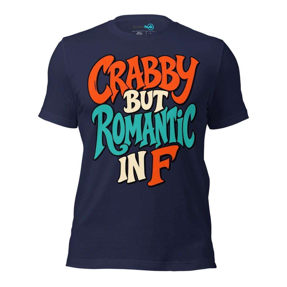 CRABBY BUT ROMANTIC IN F T Shirt Navy Front