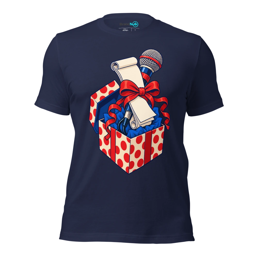 THIS GIG FEE IS A GIFT WRAPPED INVOICE PAD T Shirt Navy Front