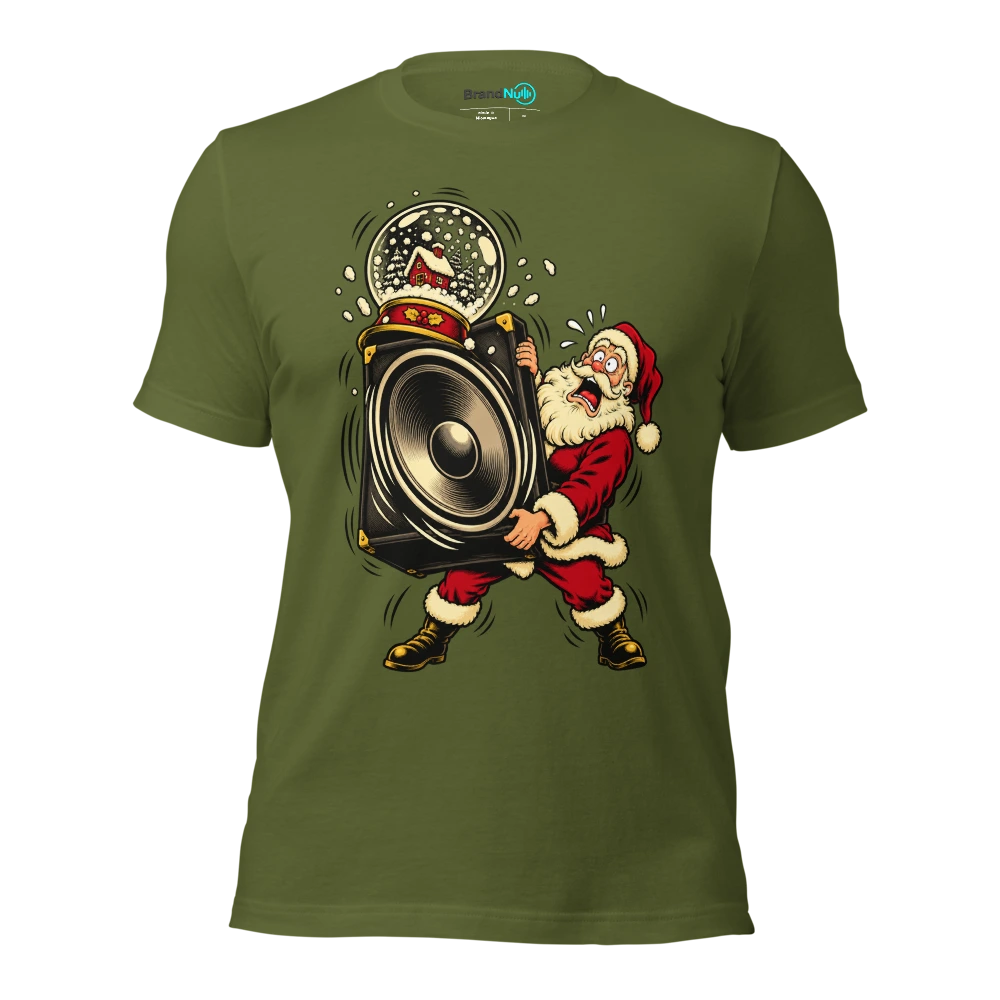 THE SNOW GLOBE HAS A NOISE COMPLAINT T Shirt Olive Front