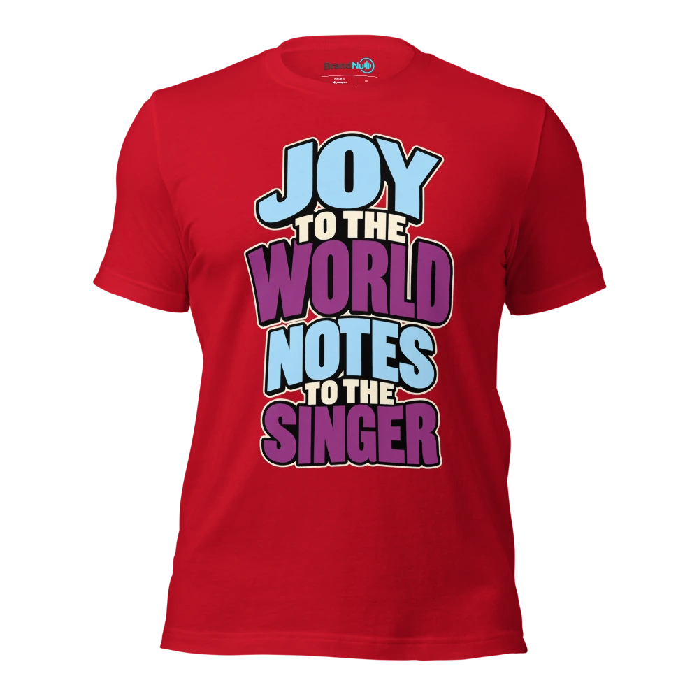 JOY TO THE WORLD NOTES TO THE SINGER T Shirt Red Front