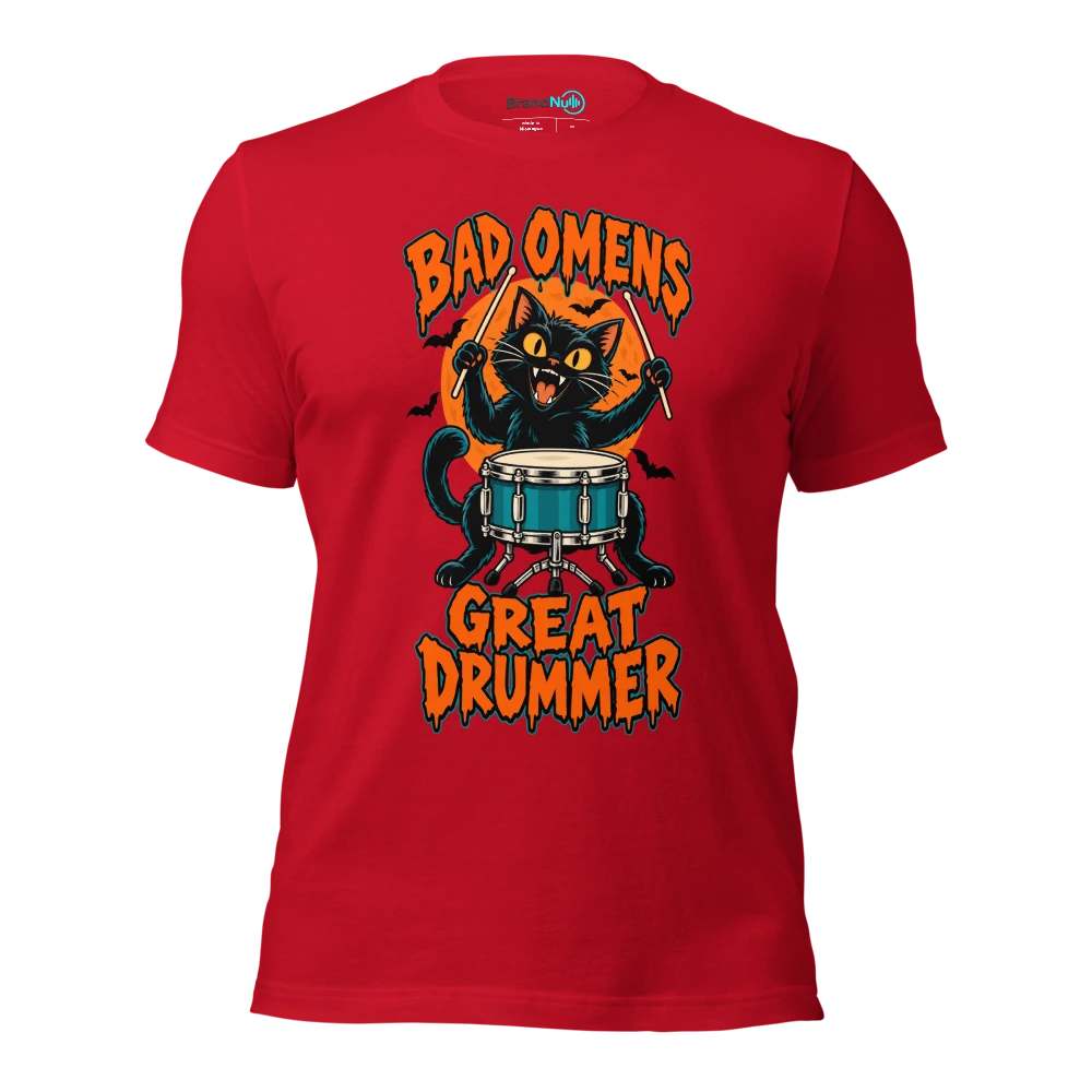 BAD OMENS GREAT DRUMMER T Shirt Red Front