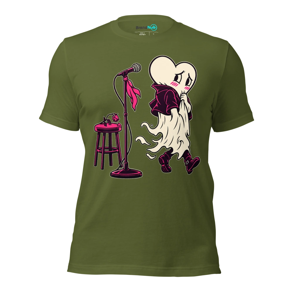 THE ROMANCE GHOST HAS LEFT BEFORE THE ENCORE T Shirt Olive Front