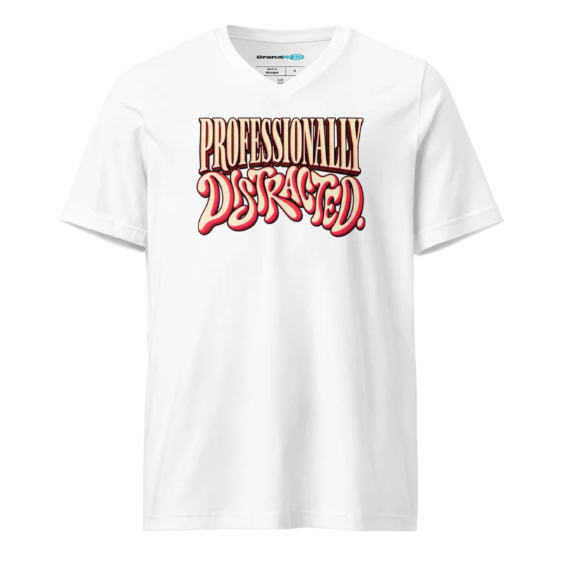 Professionally Distracted V Neck - White