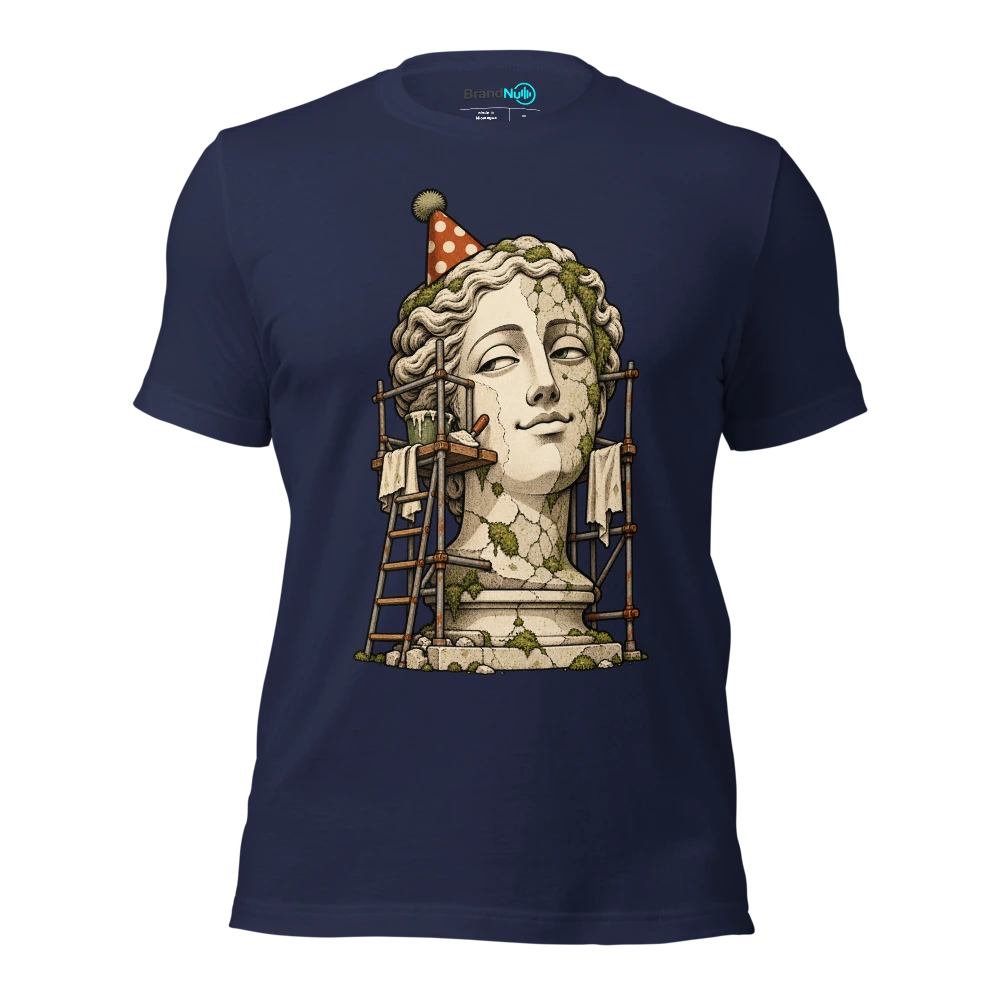 Feeling BrandNu. The face is a listed building T Shirt Navy Front