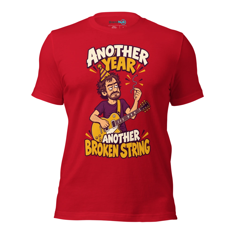 ANOTHER YEAR ANOTHER BROKEN STRING T Shirt Red Front