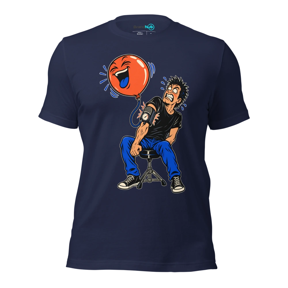 THIS BIRTHDAY BALLOON IS A BLOOD PRESSURE MONITOR T Shirt Navy Front