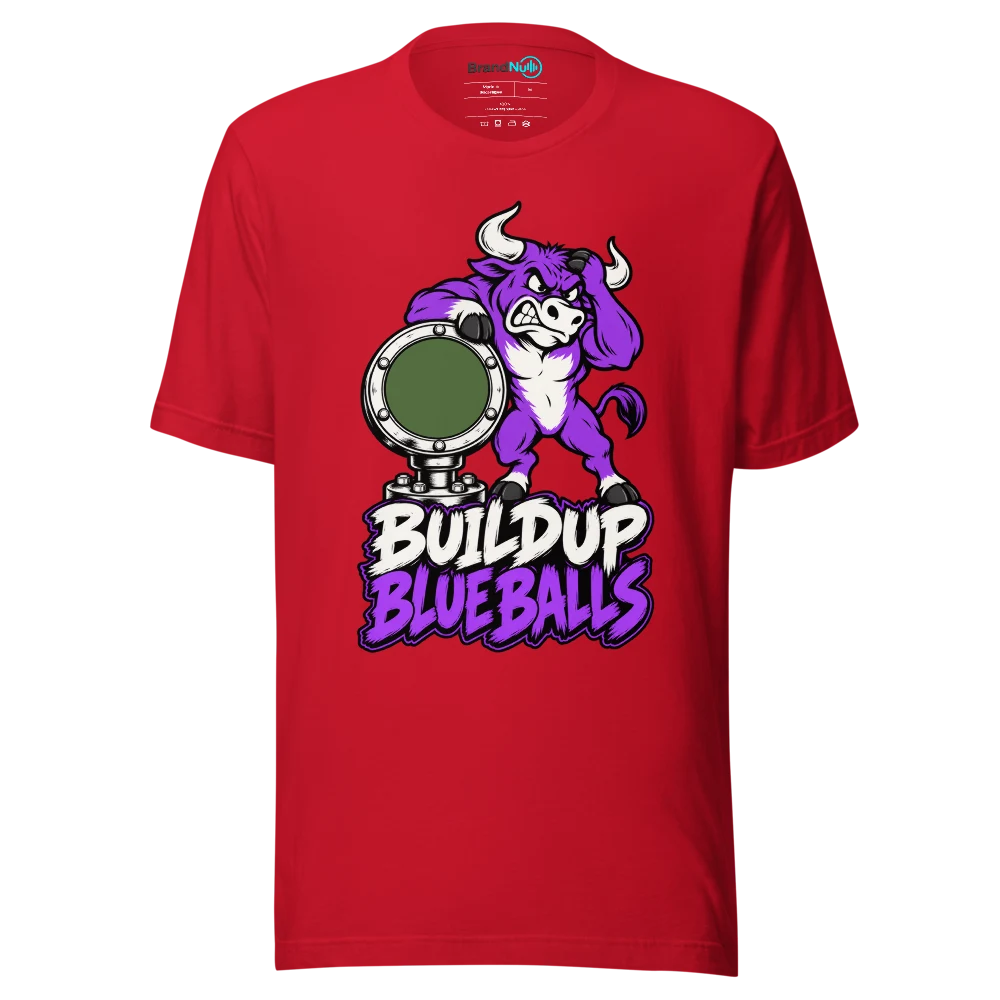 BUILDUP BLUE BALLS T Shirt Red Front