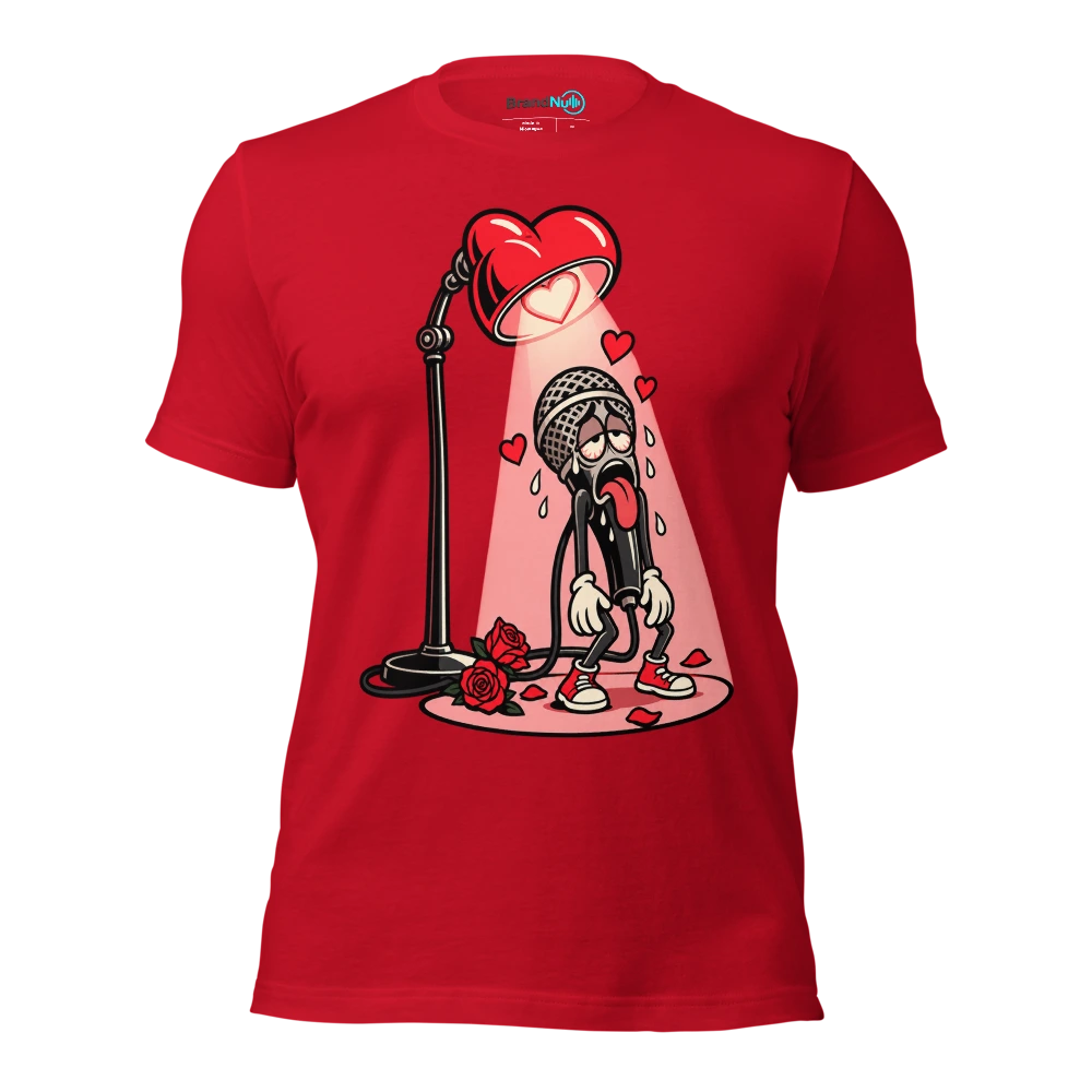 THE ROMANTIC SPOTLIGHT IS AN UNPAID OVERTIME LAMP T Shirt Red Front