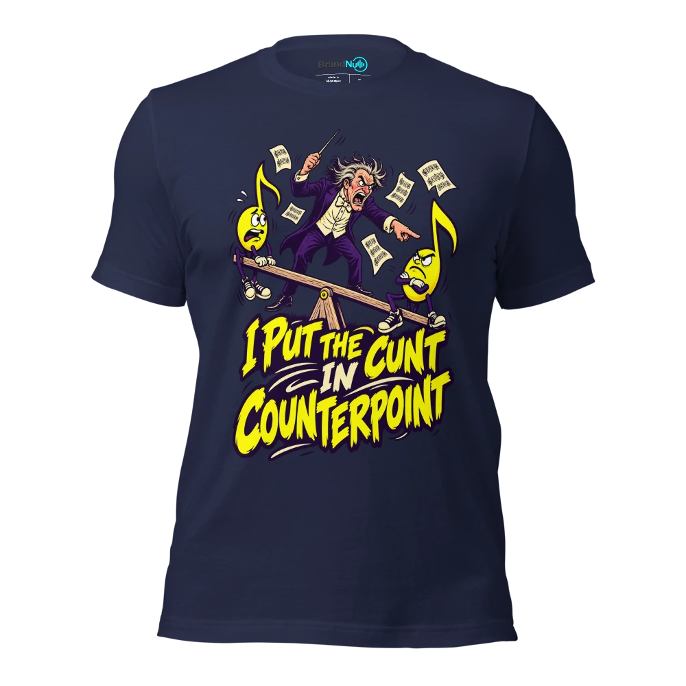 I PUT THE CUNT IN COUNTERPOINT T Shirt Navy Front