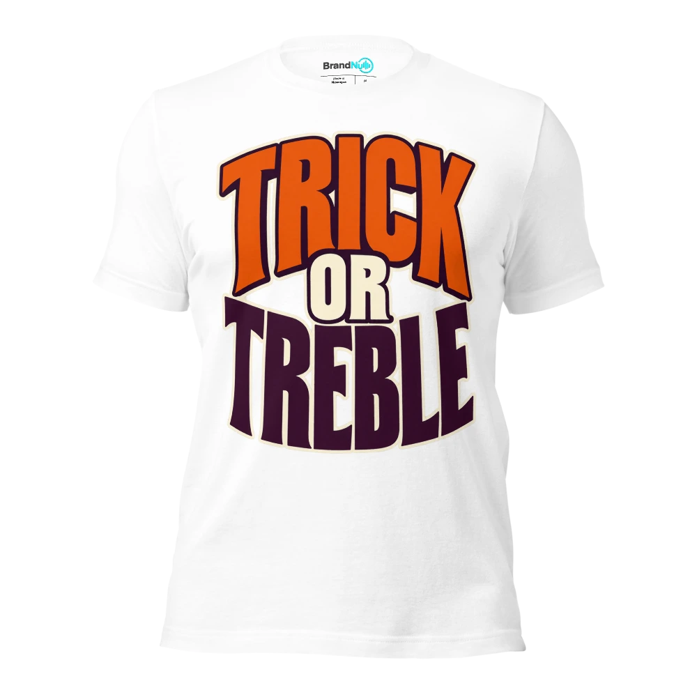 TRICK OR TREBLE T Shirt White Front