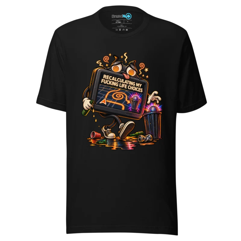 BrandNu Recalculating My Fucking Life Choices T-Shirt - Black - Front