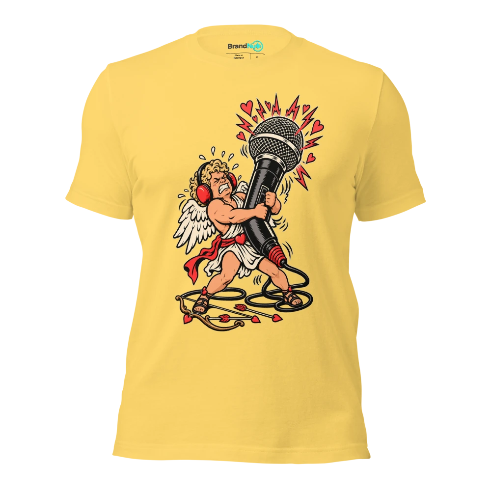 CUPID HAS TERRIBLE GAIN STAGING T Shirt Yellow Front