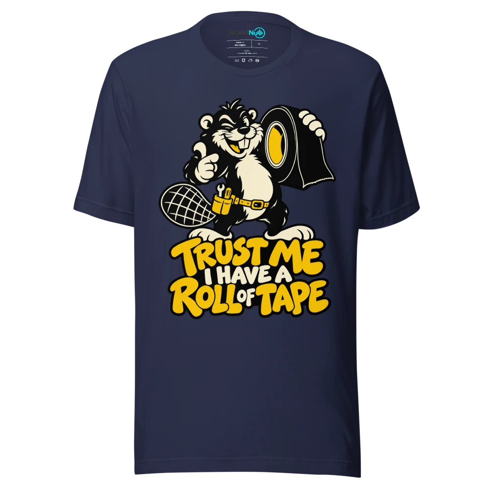 TRUST ME I HAVE A ROLL OF TAPE T Shirt Navy Front