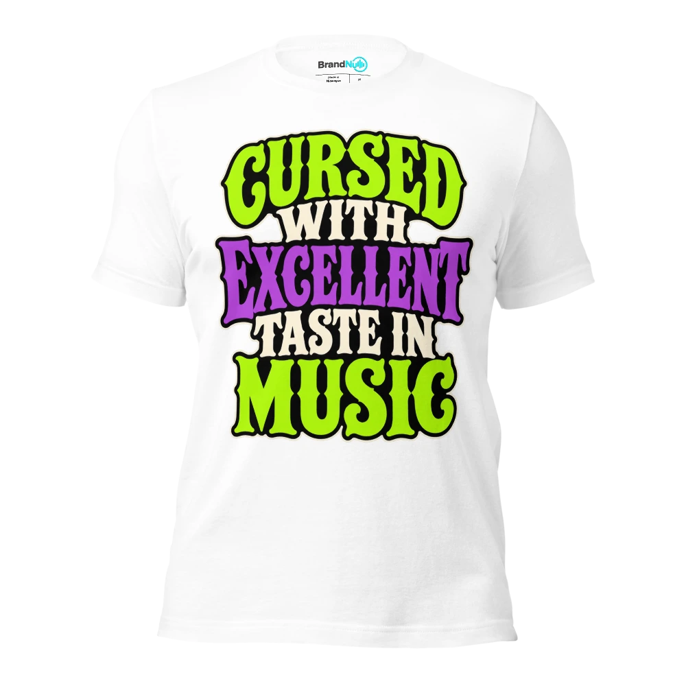 CURSED WITH EXCELLENT TASTE IN MUSIC T Shirt - White - front - Ghost 2