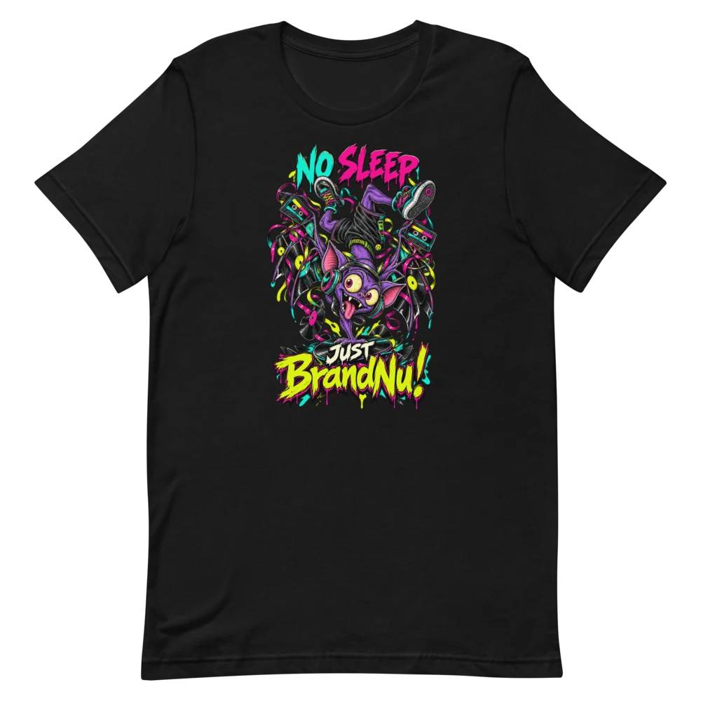 No Sleep Neon Creature T Shirt Black front