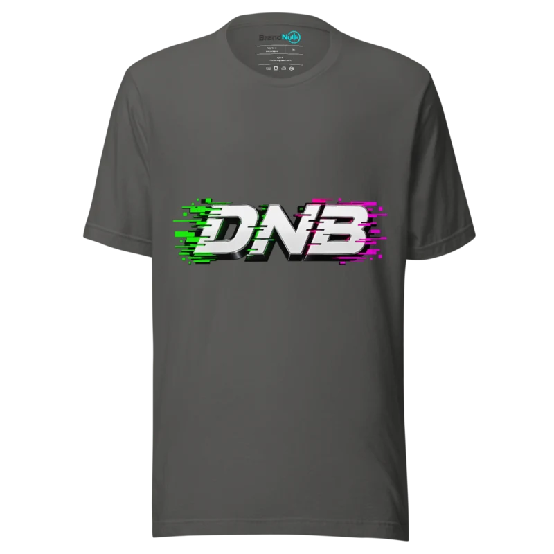 Glitch Fade Drum and Bass T Shirt - Digital Signal Green Screen Edition - Asphalt
