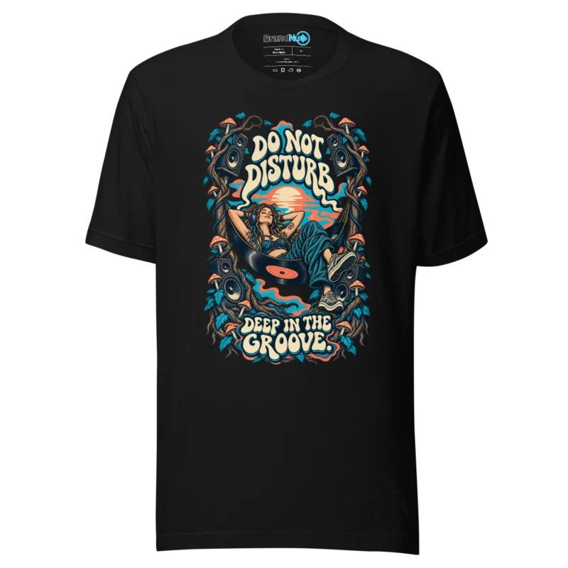 Do Not Disturb Deep In The Groove T Shirt - Black