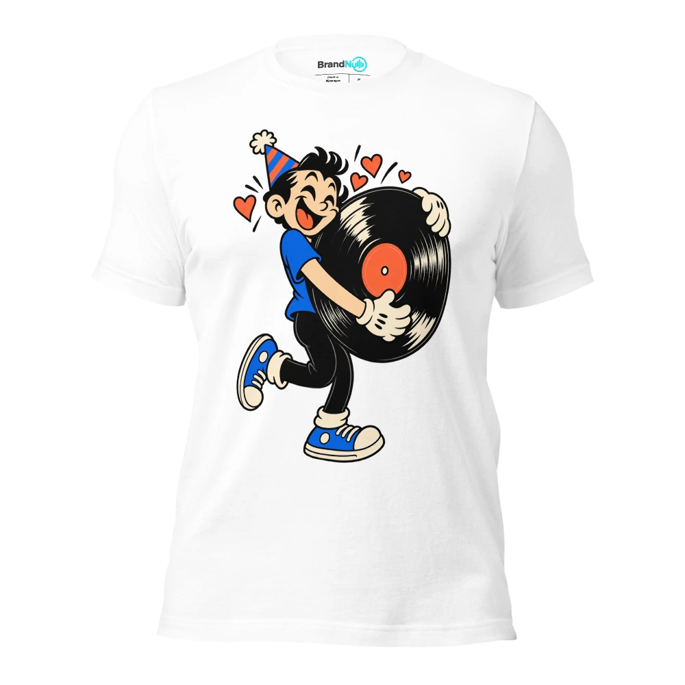 I REMEMBER WHEN THE RECORD NEEDED TWO HANDS T Shirt White Front