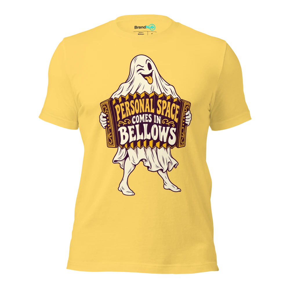 PERSONAL SPACE COMES IN BELLOWS T Shirt Yellow Front