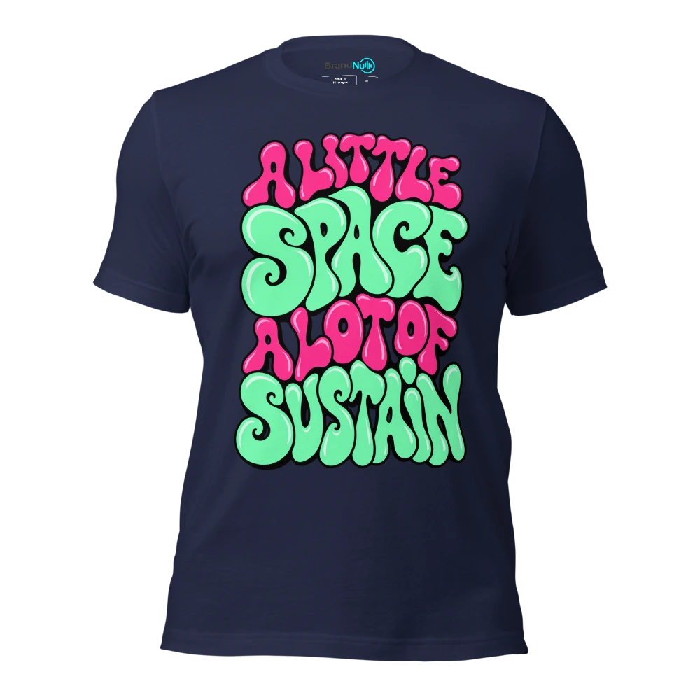 A LITTLE SPACE A LOT OF SUSTAIN T Shirt Navy Front