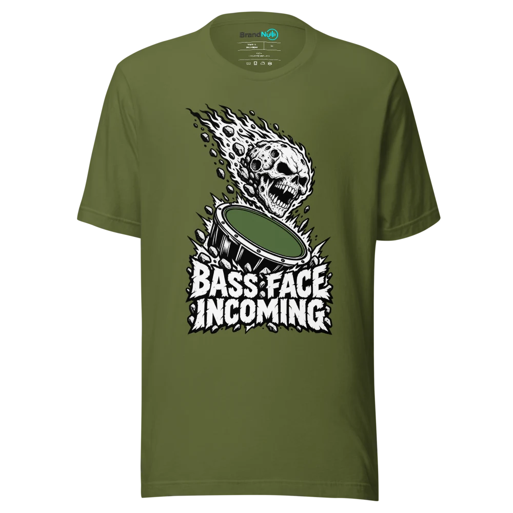 BASS FACE INCOMING T Shirt Olive Front