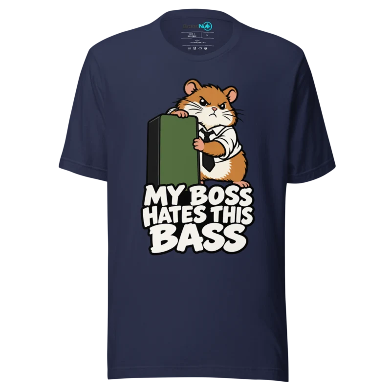 MY BOSS HATES THIS BASS T Shirt - Navy