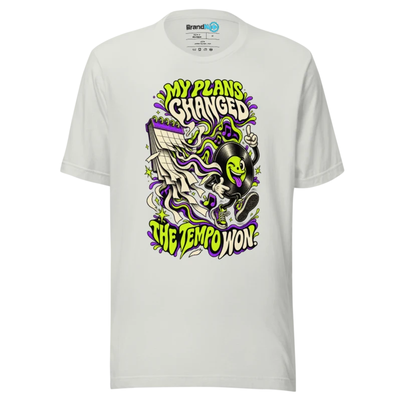 My Plans Changed The Tempo Won T Shirt Silver Front