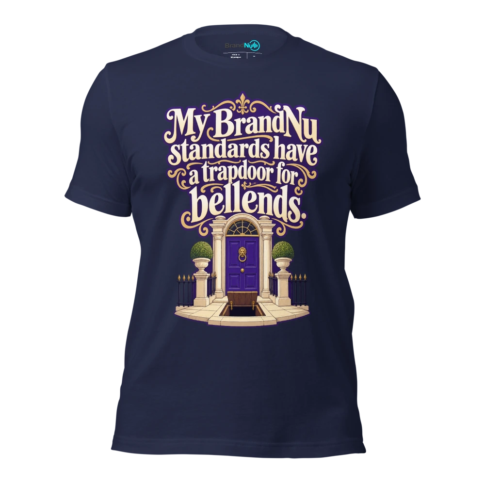 My BrandNu standards have a trapdoor for bellends T Shirt Navy Front