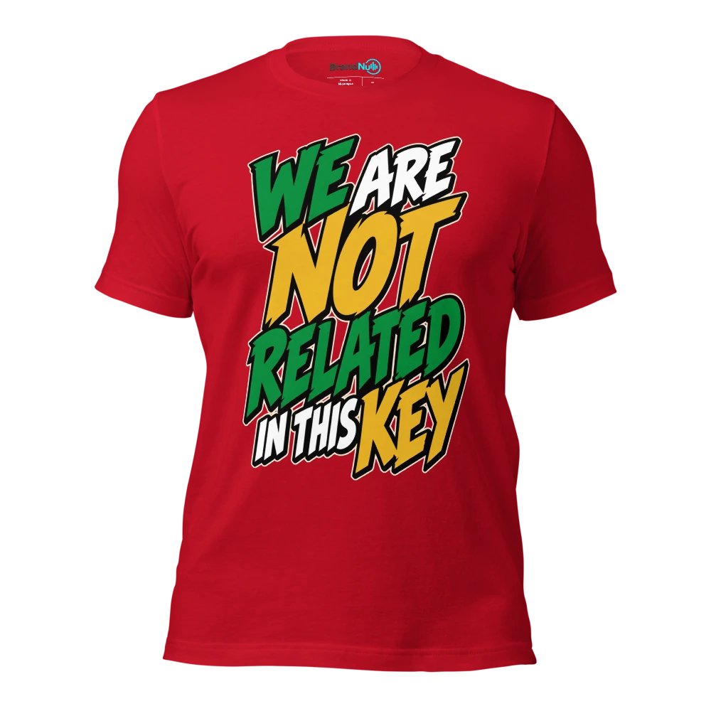 WE ARE NOT RELATED IN THIS KEY T Shirt Red Front
