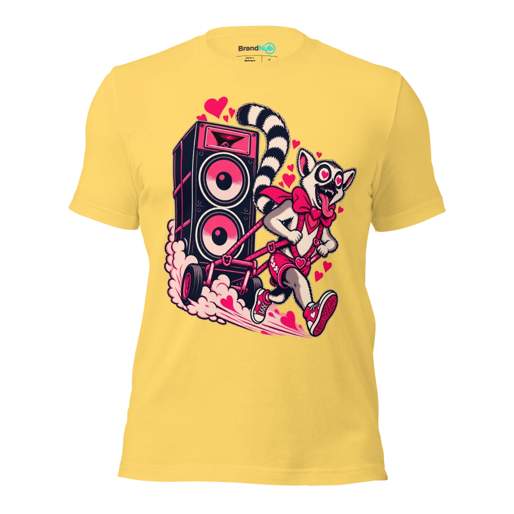 THE LOVESTRUCK LEMUR HAS REQUESTED SPEED GARAGE T Shirt Yellow Front