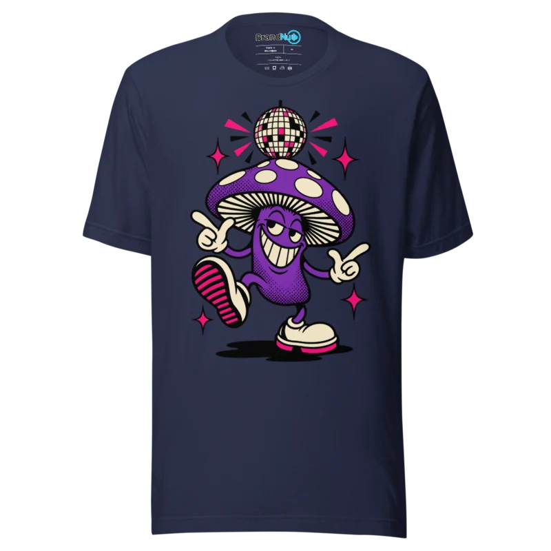 BrandNu Mirrorball Mushroom T-Shirt - Navy